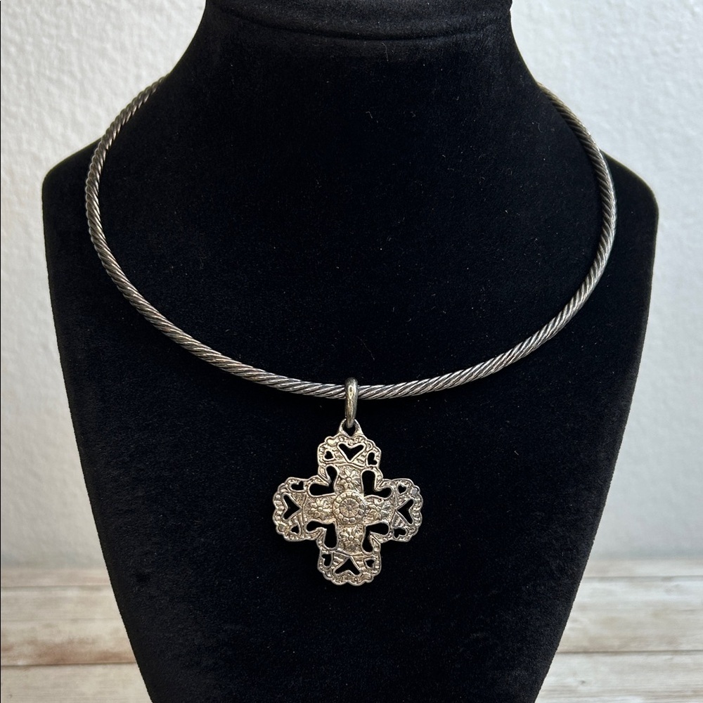Premier Designs Silver Cross Pendant Necklace